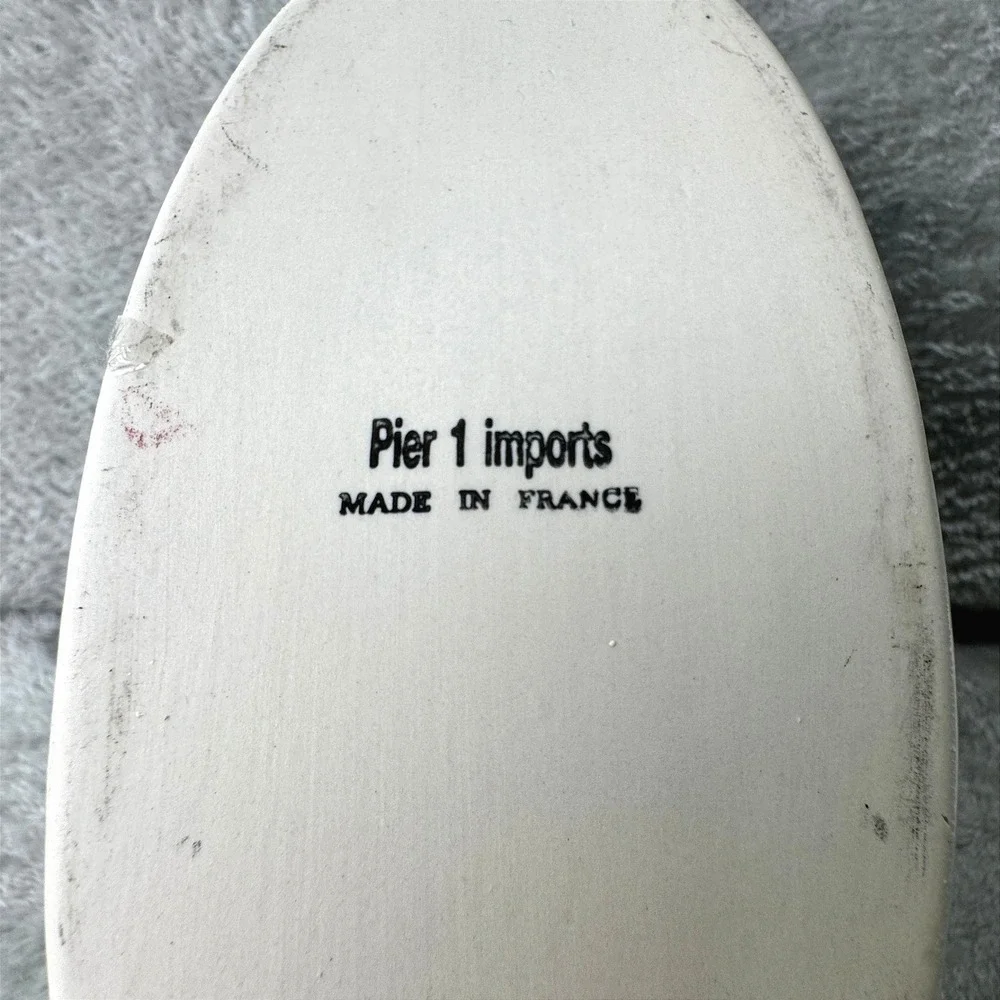 Pier 1 Imports Made in France Duck on a Nest Tureen Dish Ribbed White Ceramic